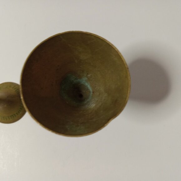 Set of 2 Vintage Etched Brass  Goblet Chalice Cups  2.5 in - Picture 6 of 12